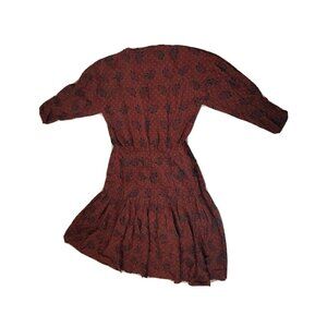 MJ Ronnie Heller for Neiman Marcus Red Paisley Secretary Career Dress Vtg 1980s